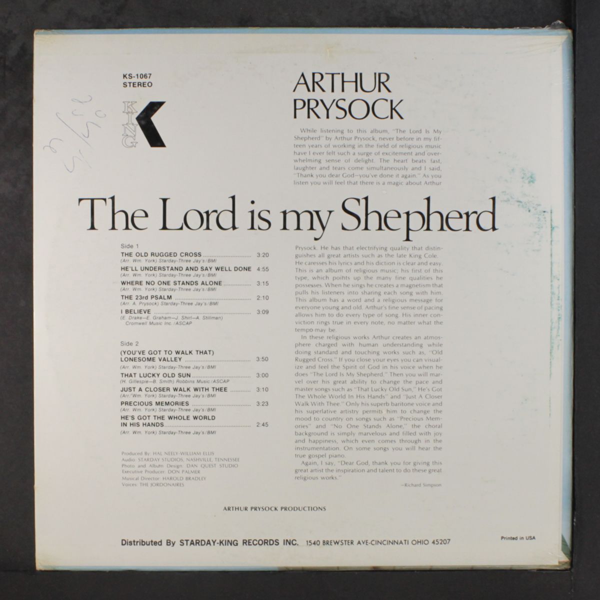 the lord is my shepherd by ARTHUR PRYSOCK