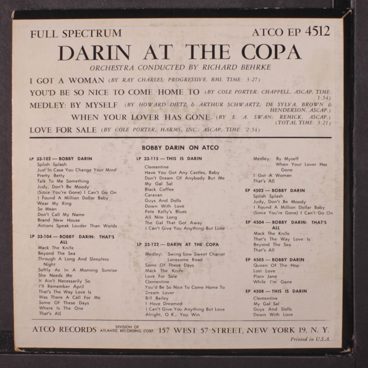 at the copa by BOBBY DARIN