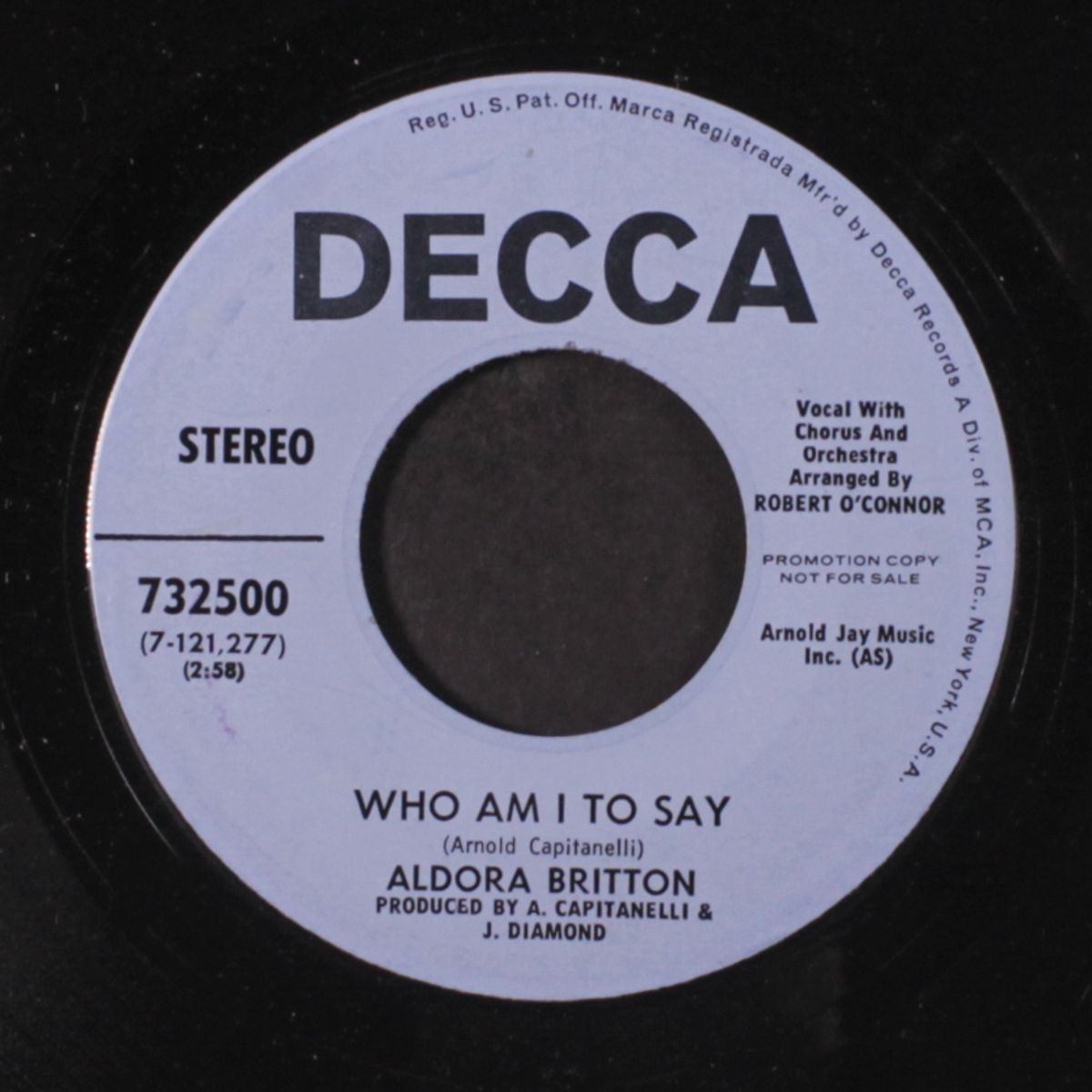 no cookies in my bag / who am i to say by ALDORA BRITTON