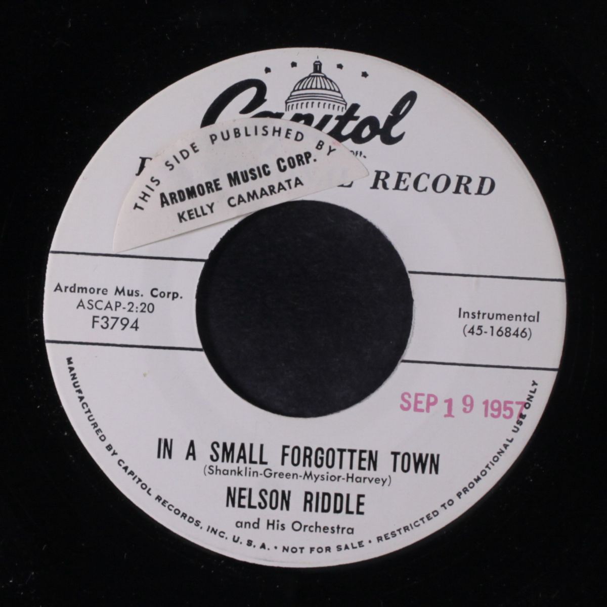 blame it on paree / in a small forgotten town by NELSON RIDDLE