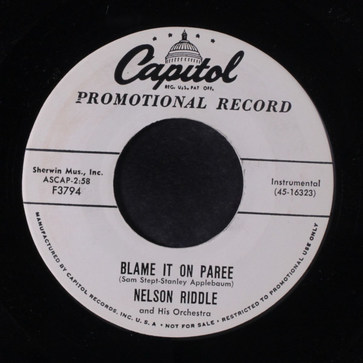 blame it on paree / in a small forgotten town by NELSON RIDDLE