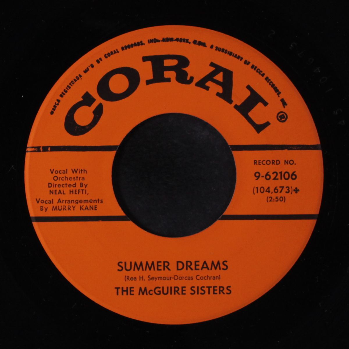 summer dreams / peace by MCGUIRE SISTERS