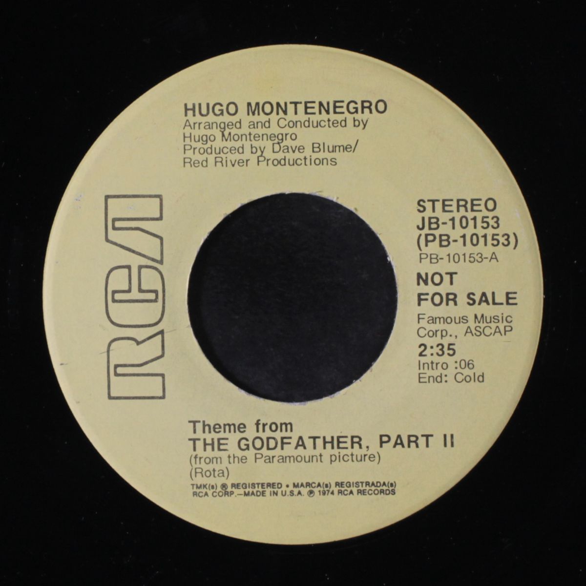 theme from the godfather, part 2 by HUGO MONTENEGRO