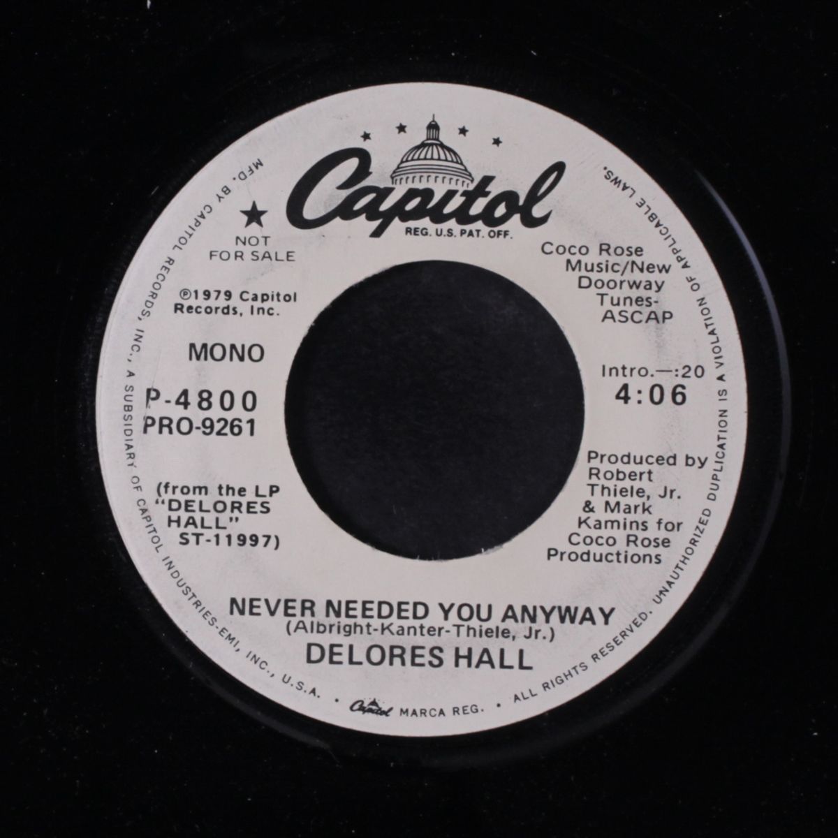 never needed you anyway / mono by DELORES HALL