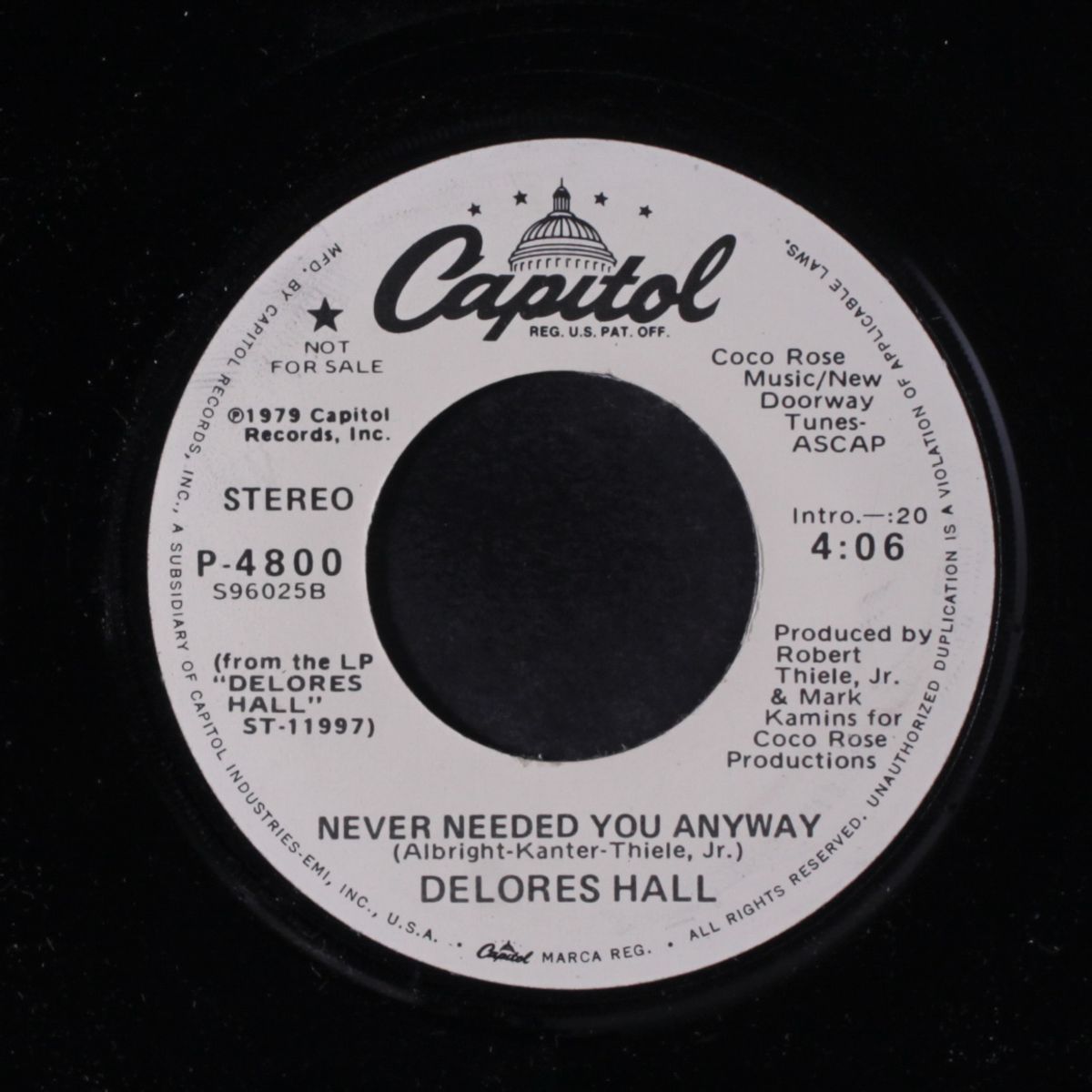 never needed you anyway / mono by DELORES HALL