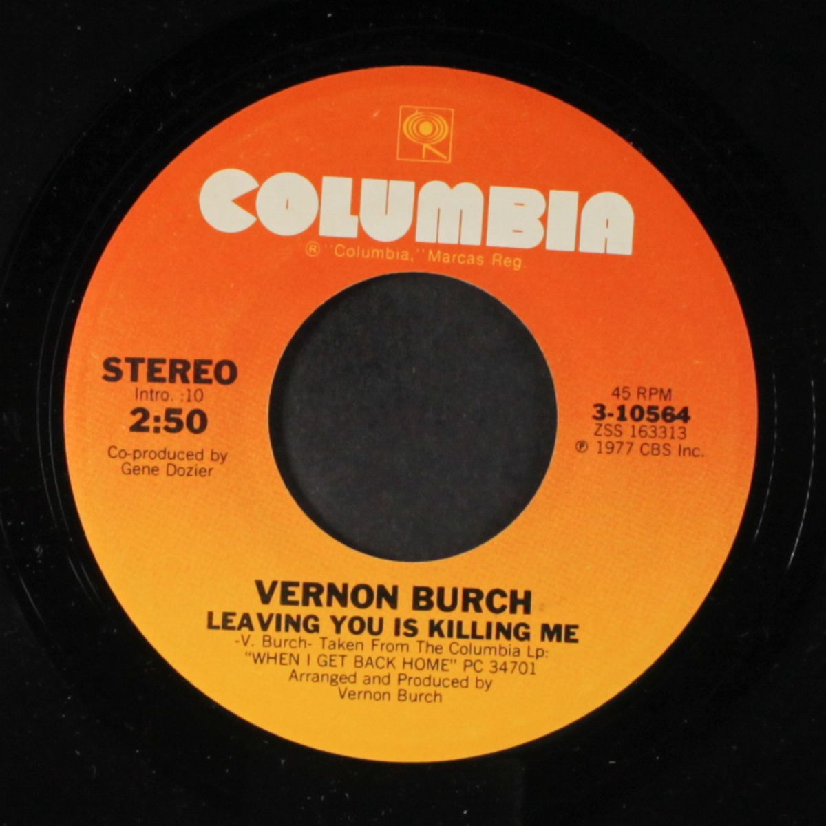 leaving you is killing me / bye, bye, baby by VERNON BURCH