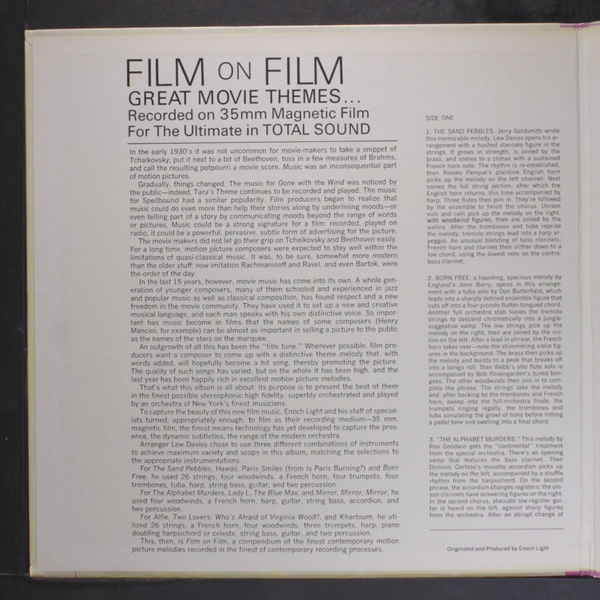 film on film-great movie themes by ENOCH LIGHT
