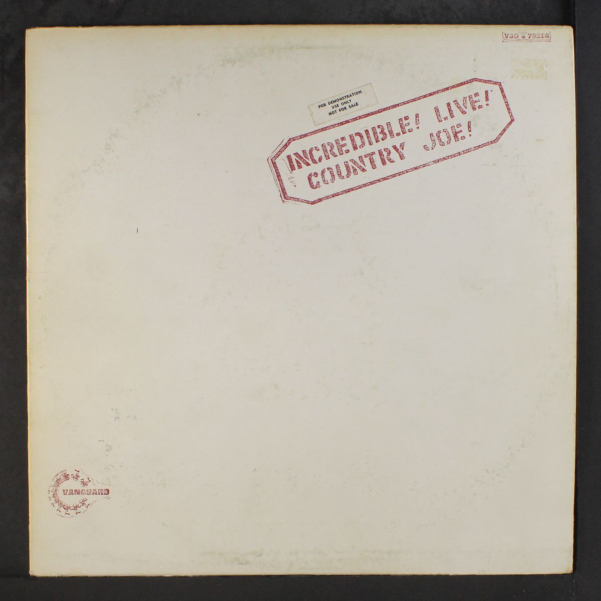 incredible! live! by COUNTRY JOE MCDONALD