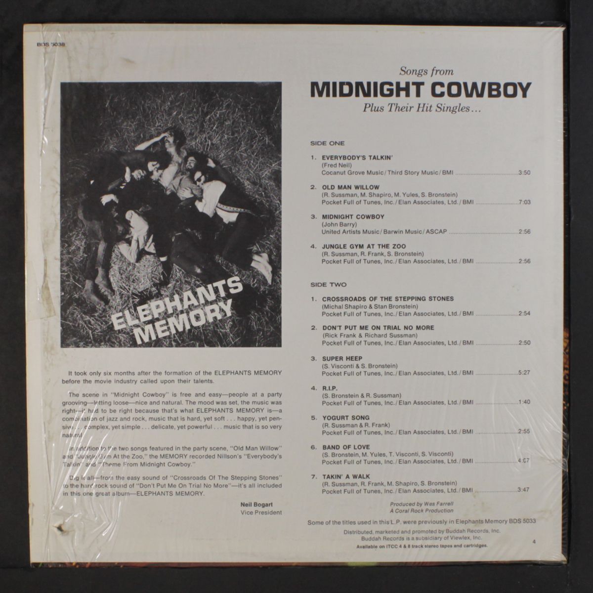 songs from midnight cowboy by ELEPHANT'S MEMORY