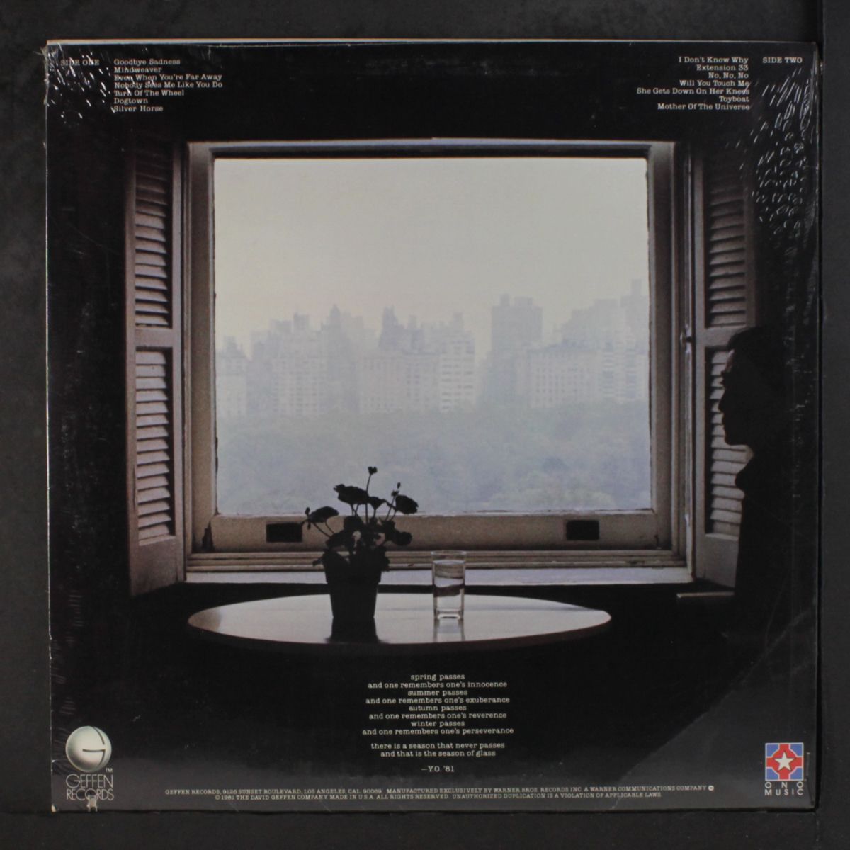 season of glass by YOKO ONO