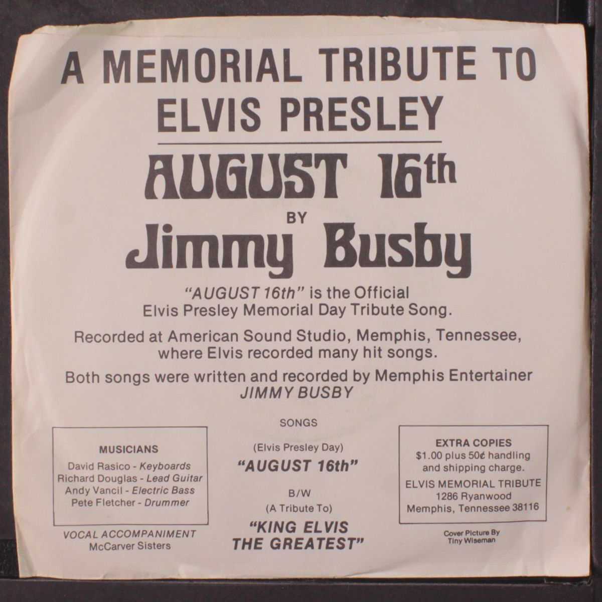 king elvis the greatest / august 16th by JIMMY BUSBY
