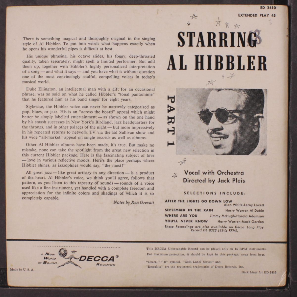 starring ep part 1 by AL HIBBLER