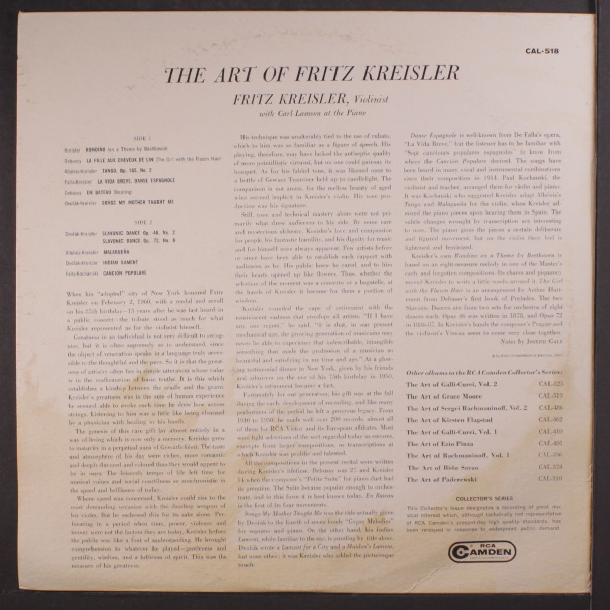 the art of by FRITZ KREISLER