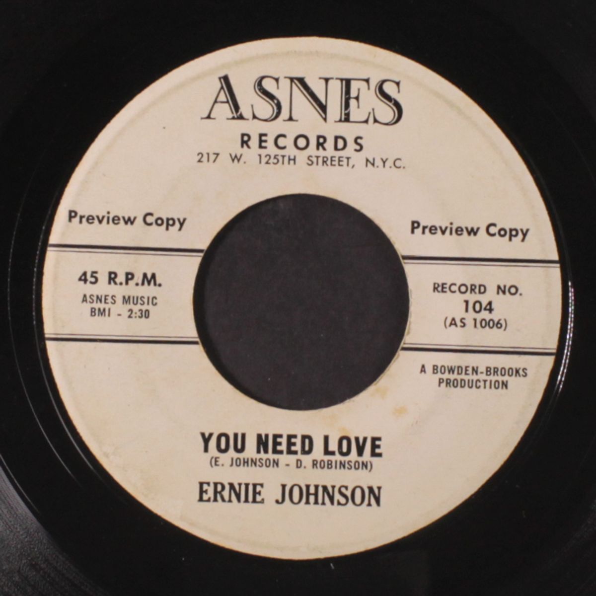 you need love by ERNIE JOHNSON