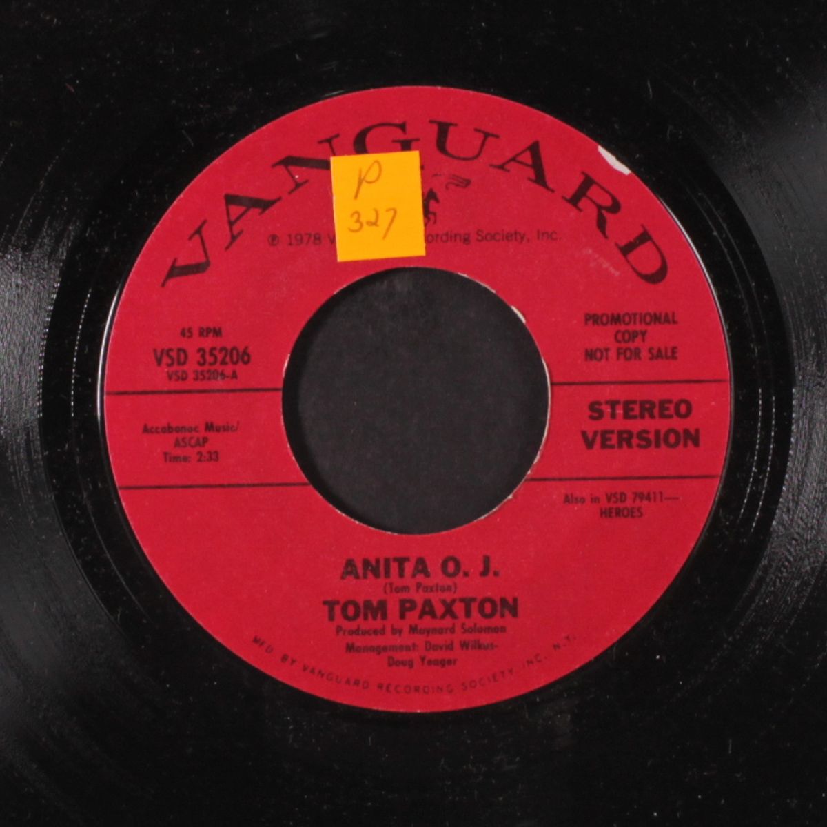 anita o.j. by TOM PAXTON