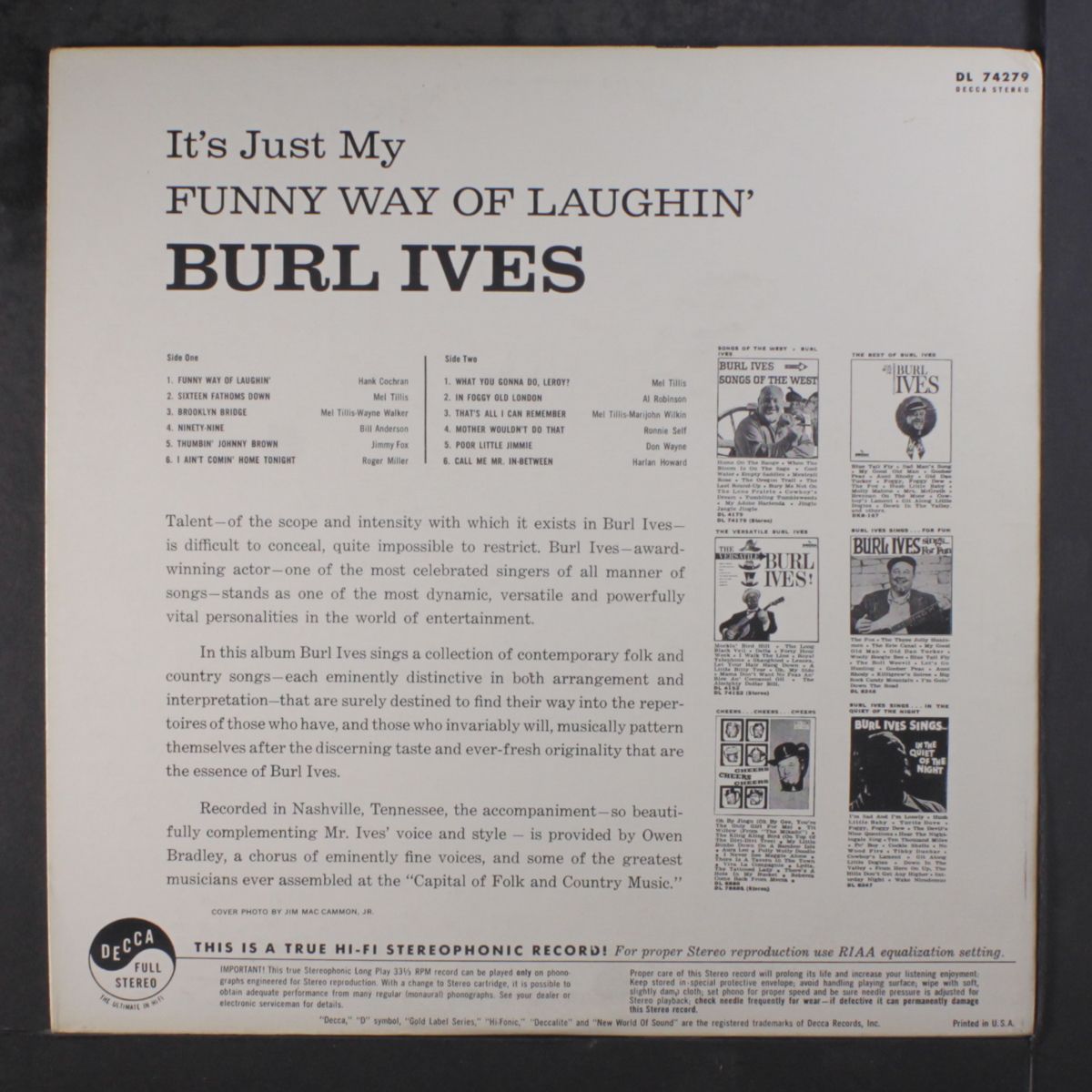it's just my funny way of laughin' by BURL IVES