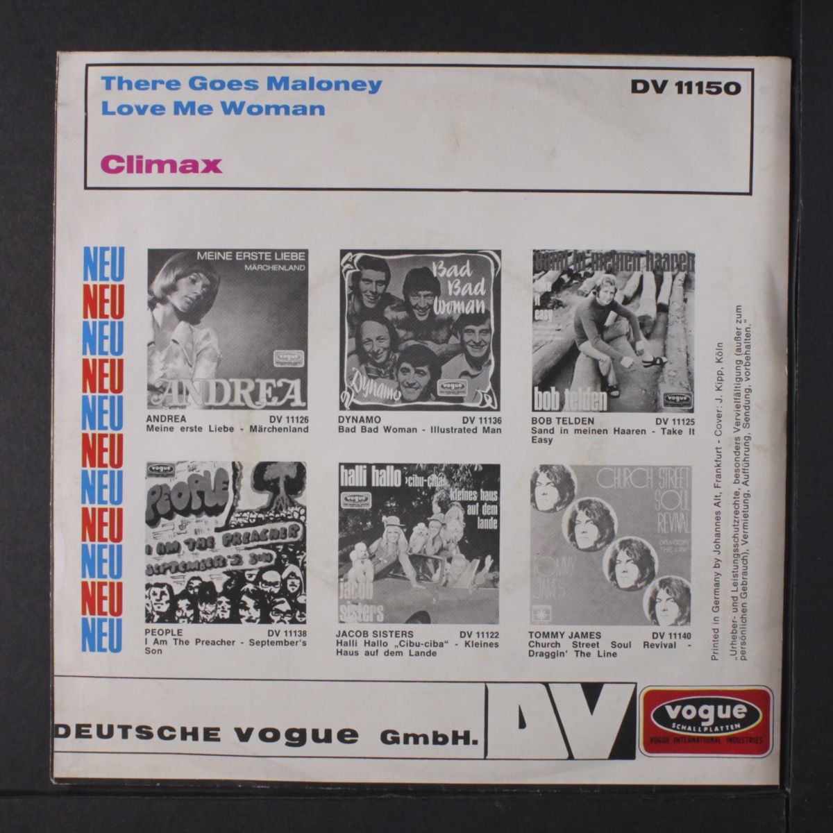 there goes maloney / love me woman by CLIMAX