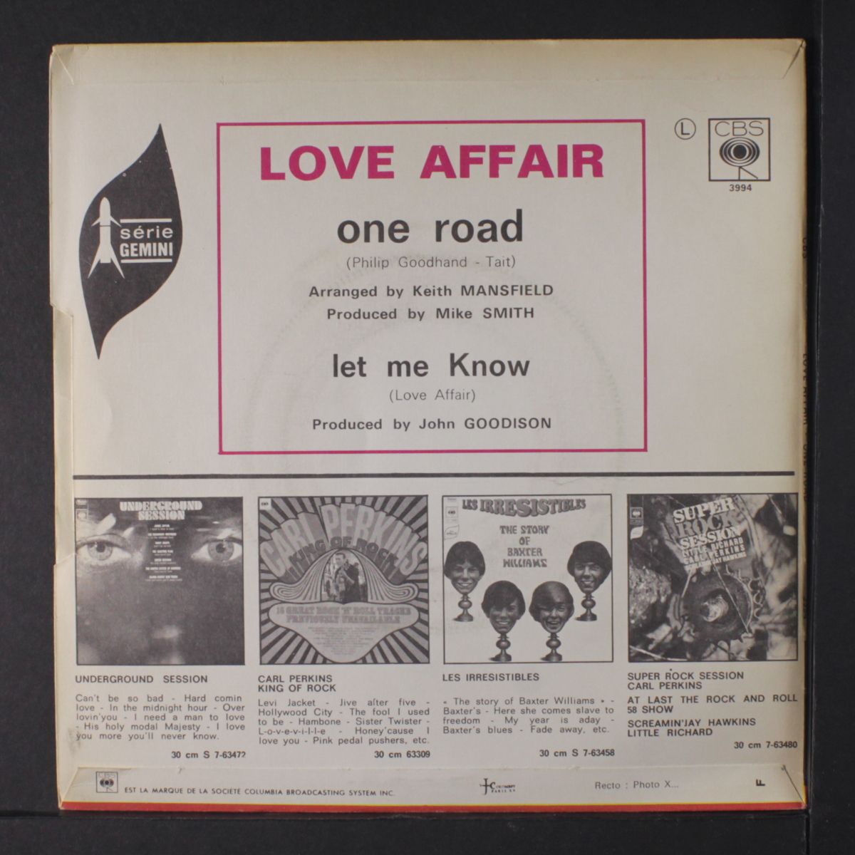 one road / let me know by LOVE AFFAIR