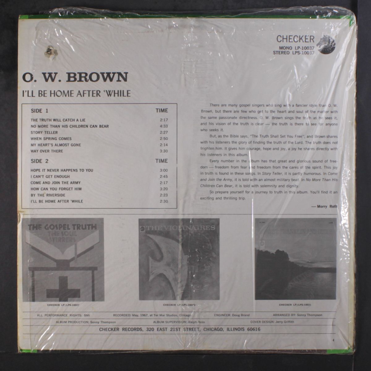 i'll be home after 'while by O. W. BROWN