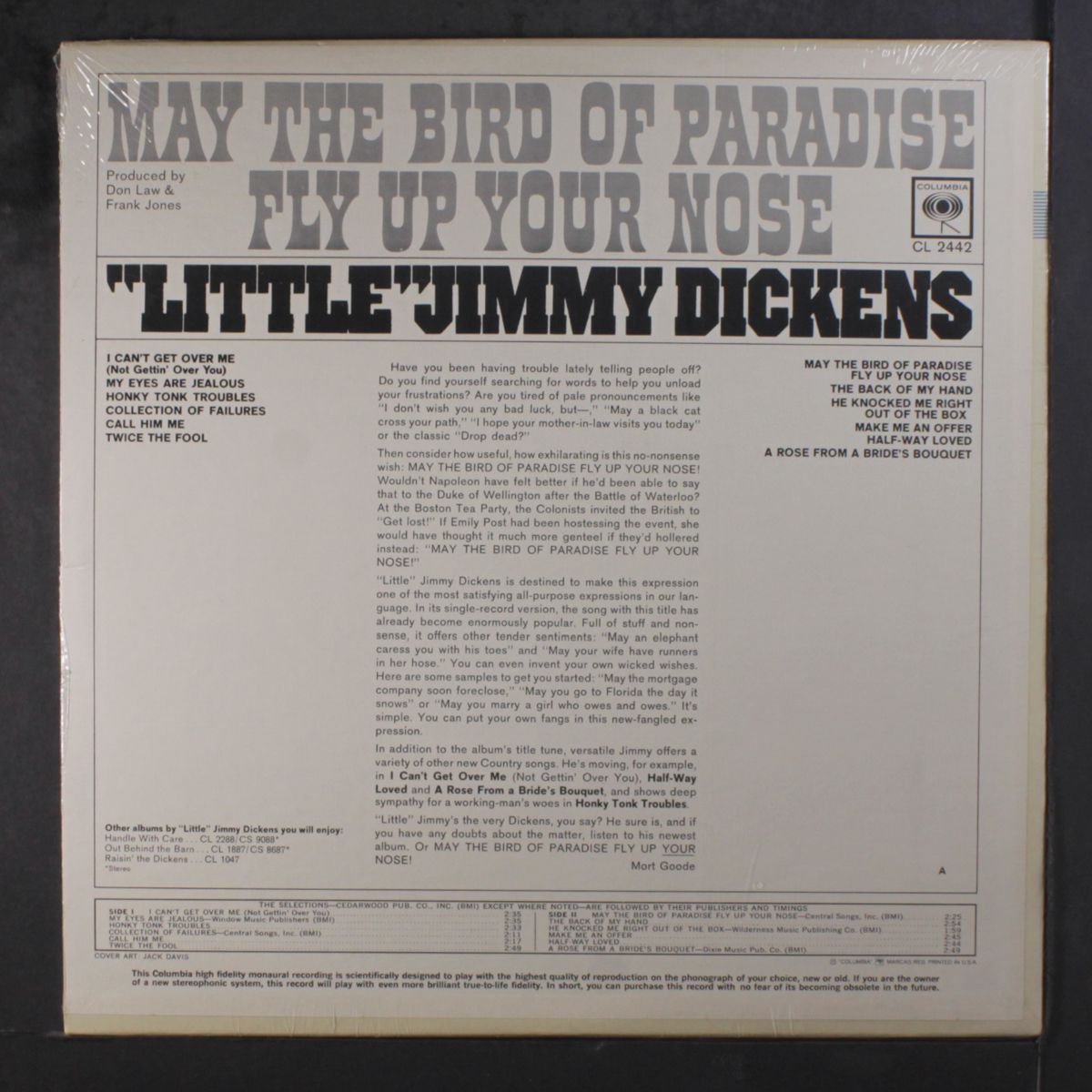 may the bird of paradise fly up your nose by LITTLE JIMMY DICKENS