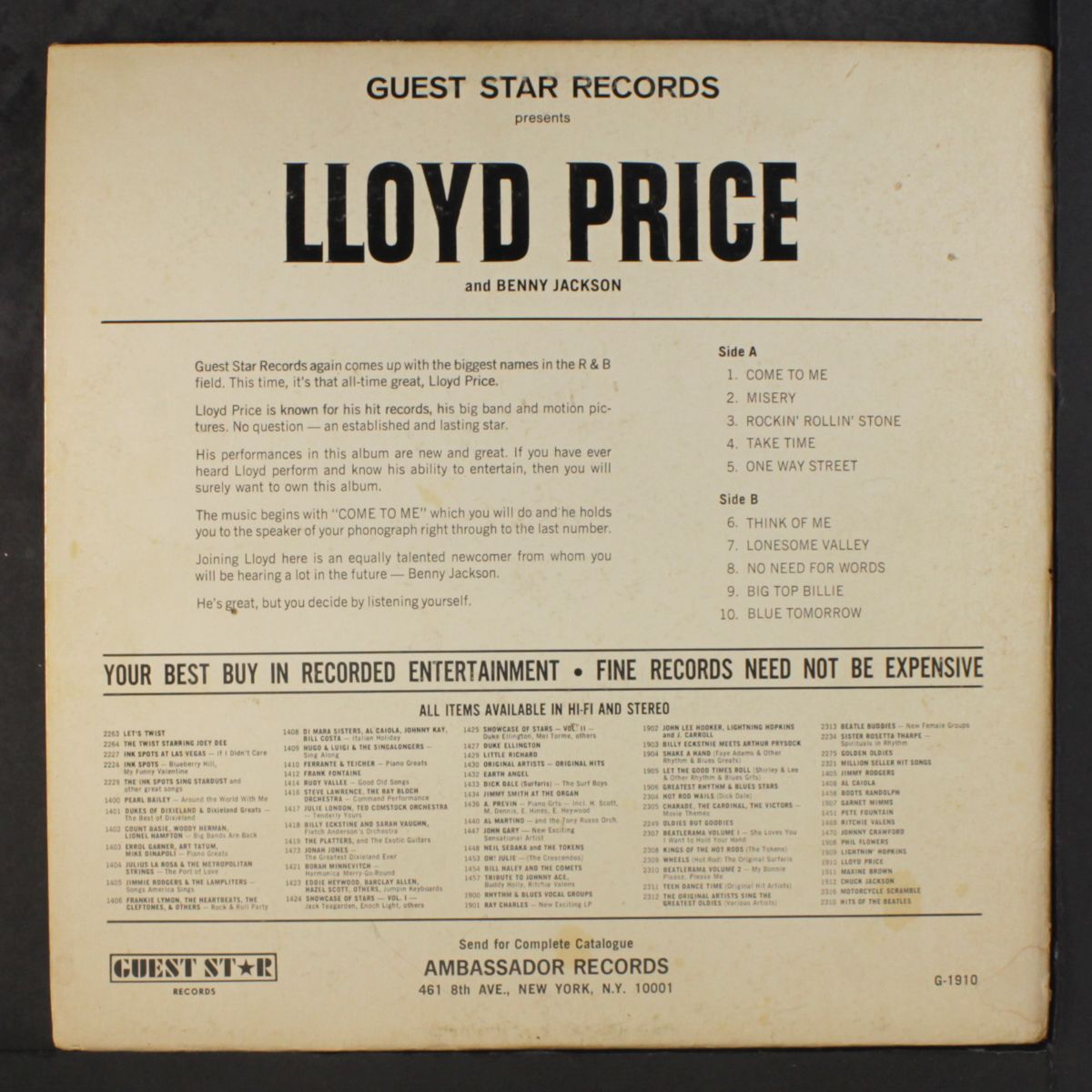 also featuring benny jackson by LLOYD PRICE