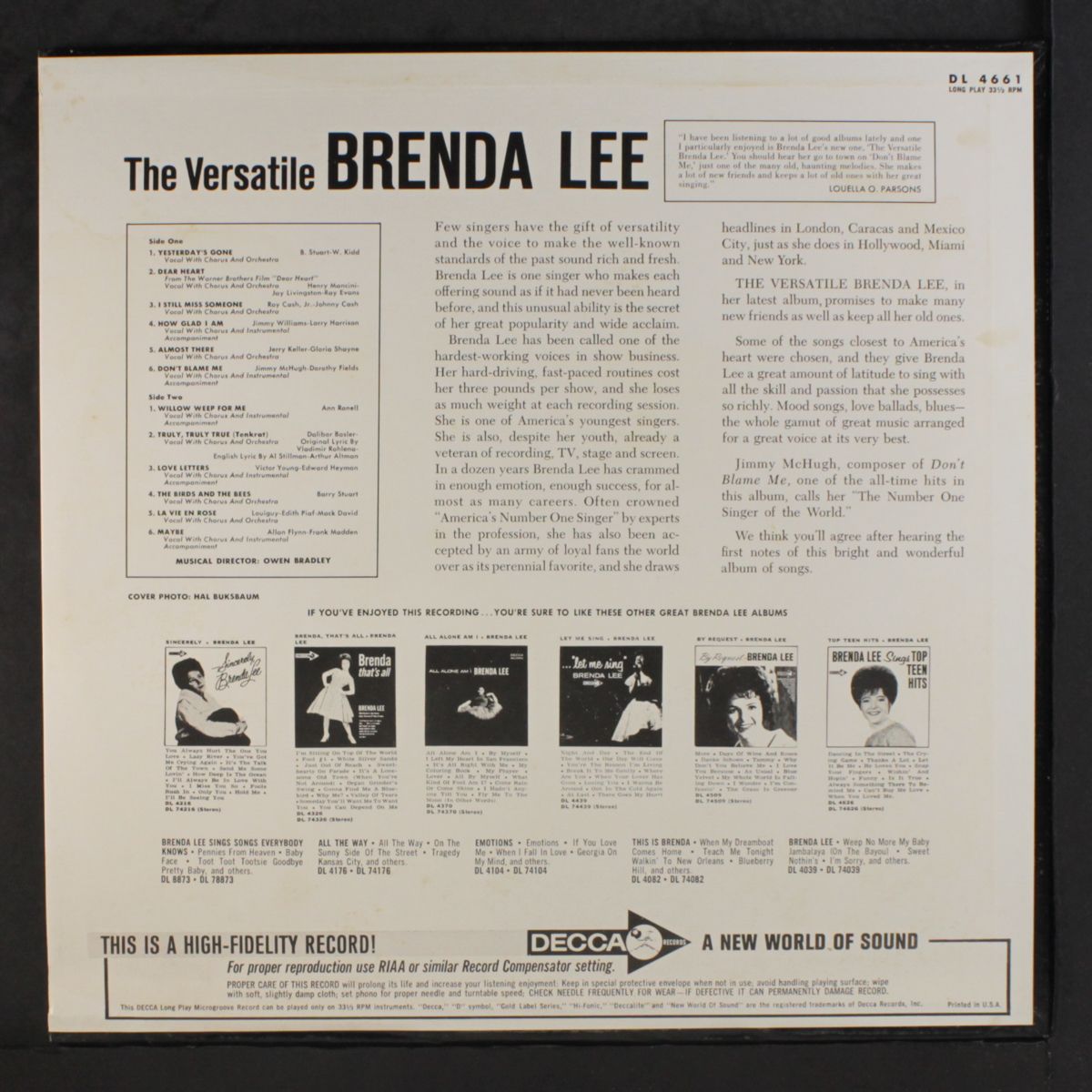 the versatile brenda lee by BRENDA LEE