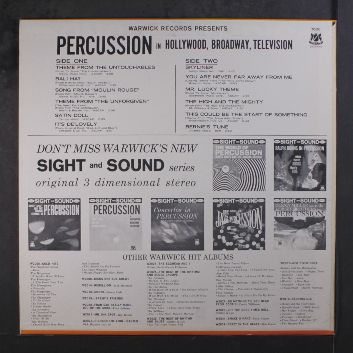 percussion in hollywood, broadway, tv by MORTY CRAFT & SINGING STRINGS