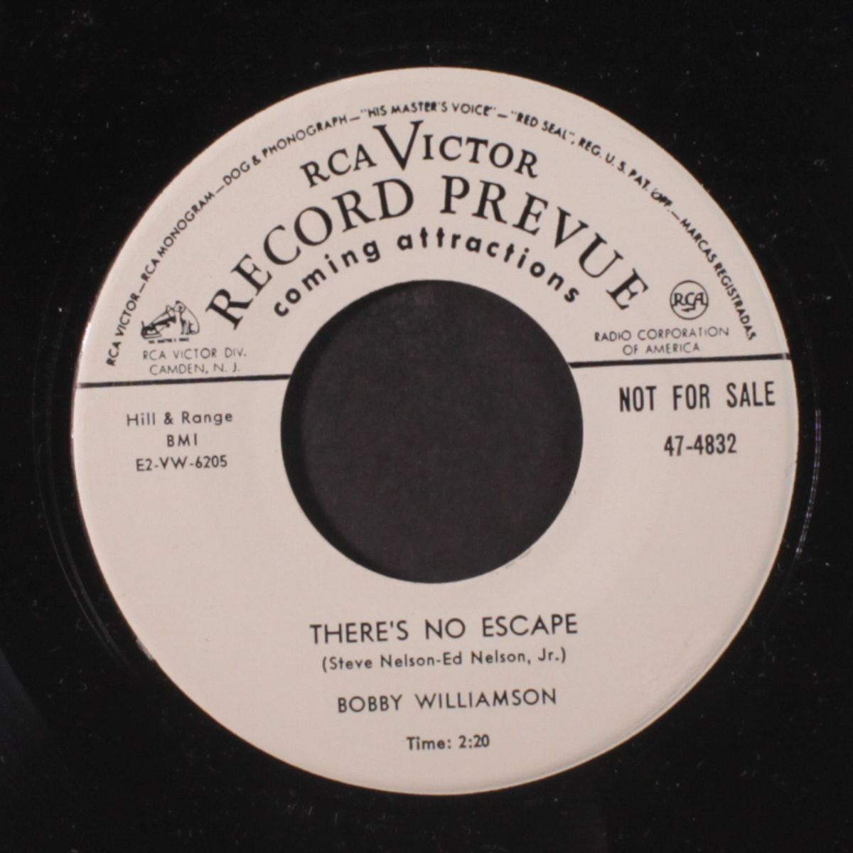 there's no escape / my gal comes from heaven by BOBBY WILLIAMSON