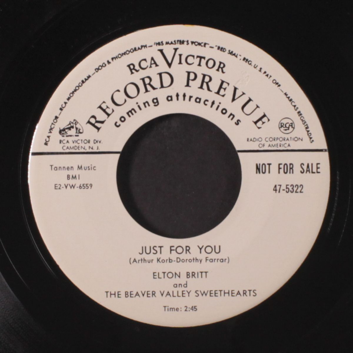 on and on with you / just for you by ELTON BRITT