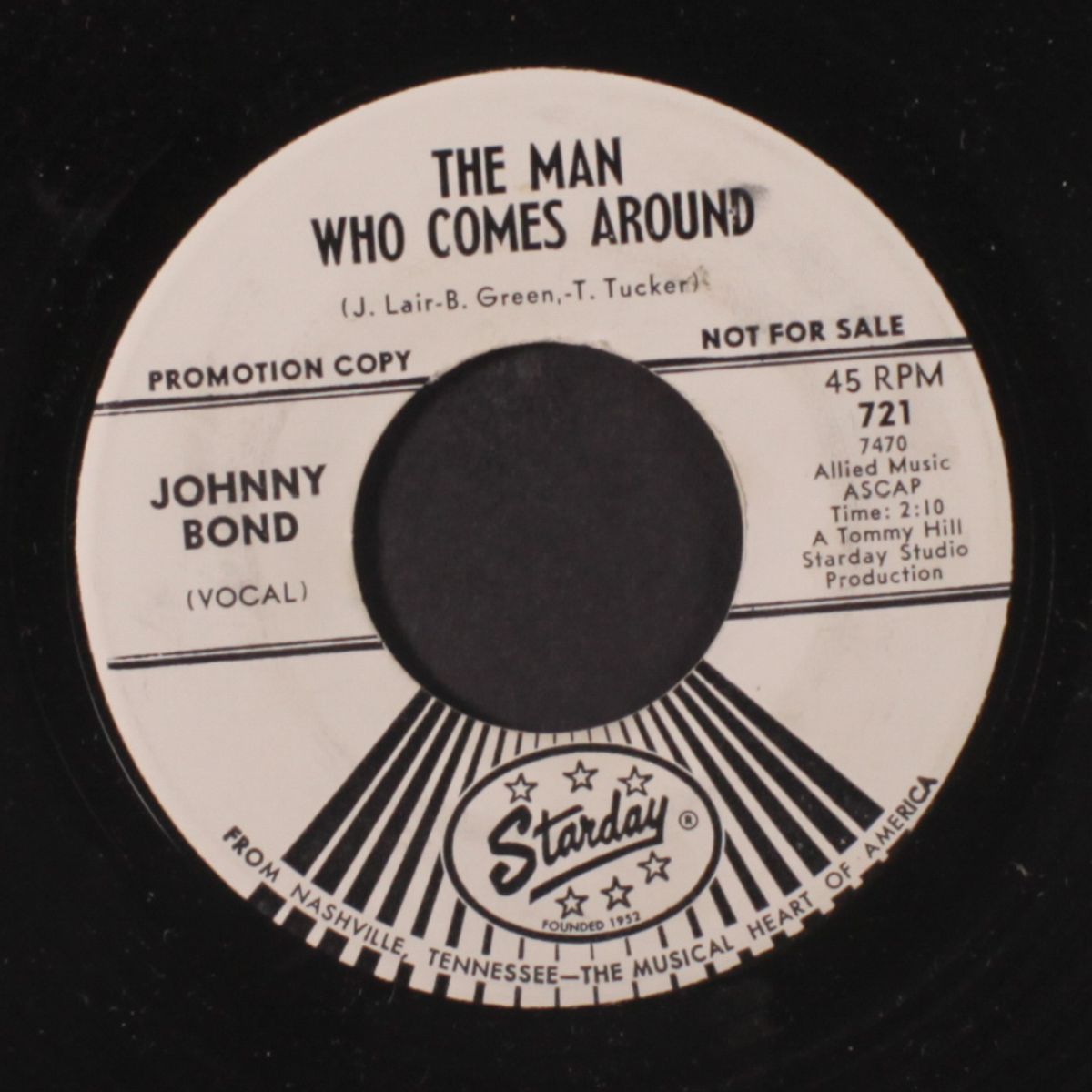 the man who comes around / sick sober and sorry by JOHNNY BOND
