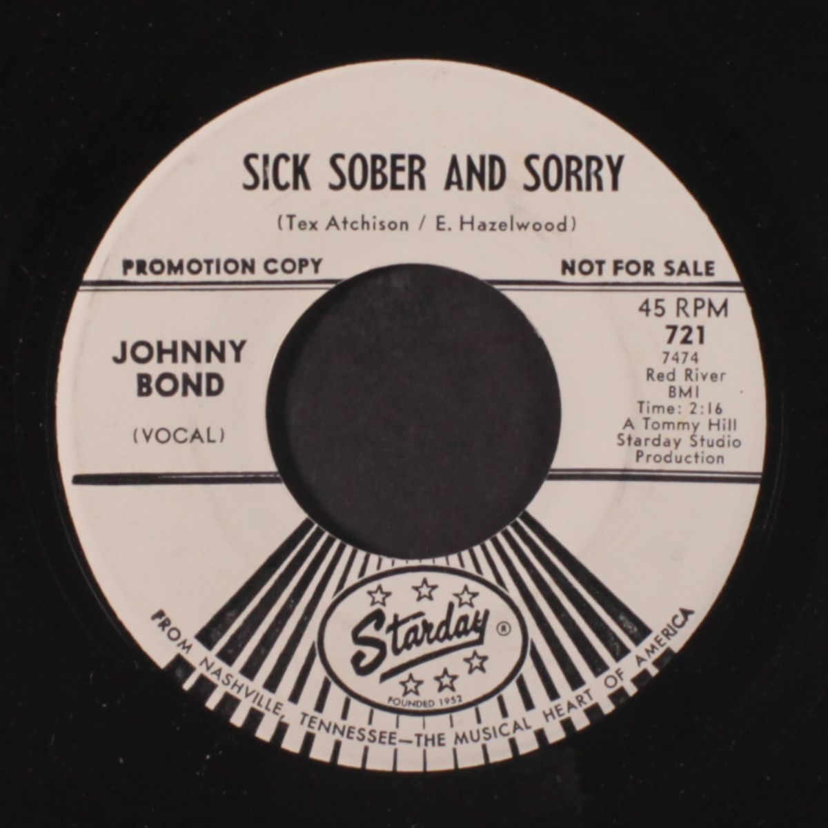 the man who comes around / sick sober and sorry by JOHNNY BOND