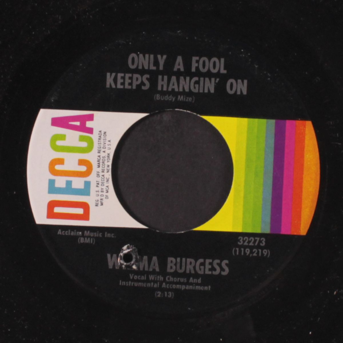 only a fool keeps hangin' on by WILMA BURGESS