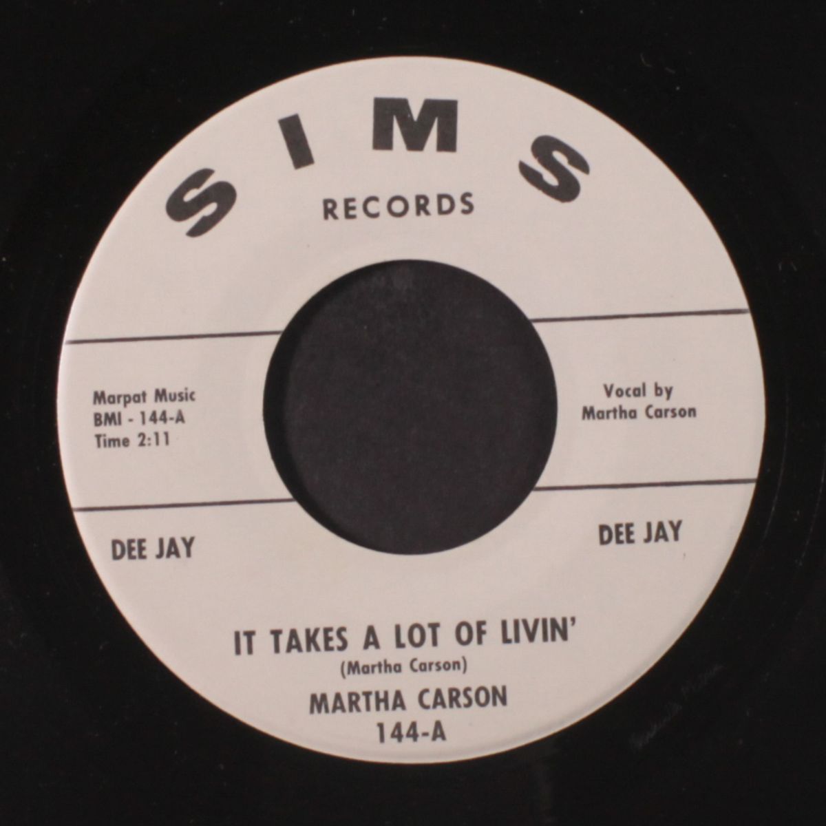 it takes a lot of livin' / everybody needs somebody by MARTHA CARSON