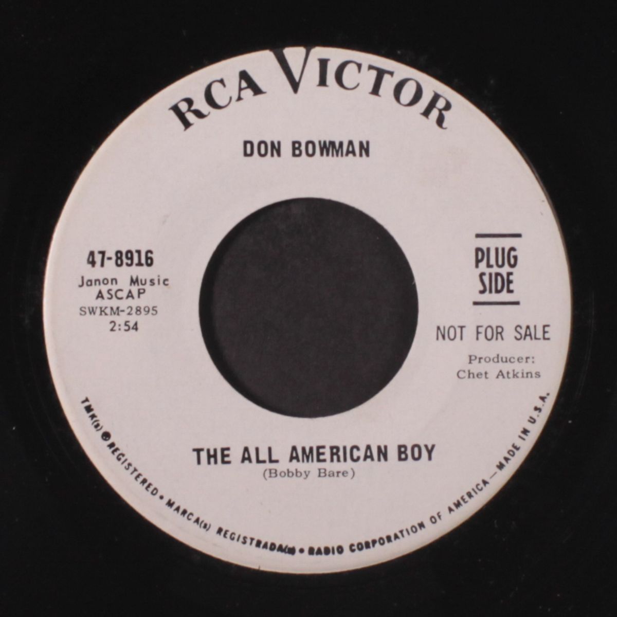 the all american boy / i get the feeling we're through by DON BOWMAN