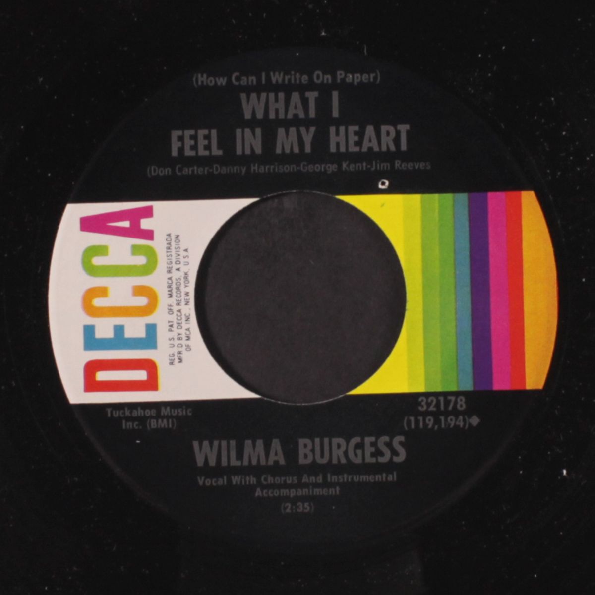 tear time / what i feel in my heart by WILMA BURGESS