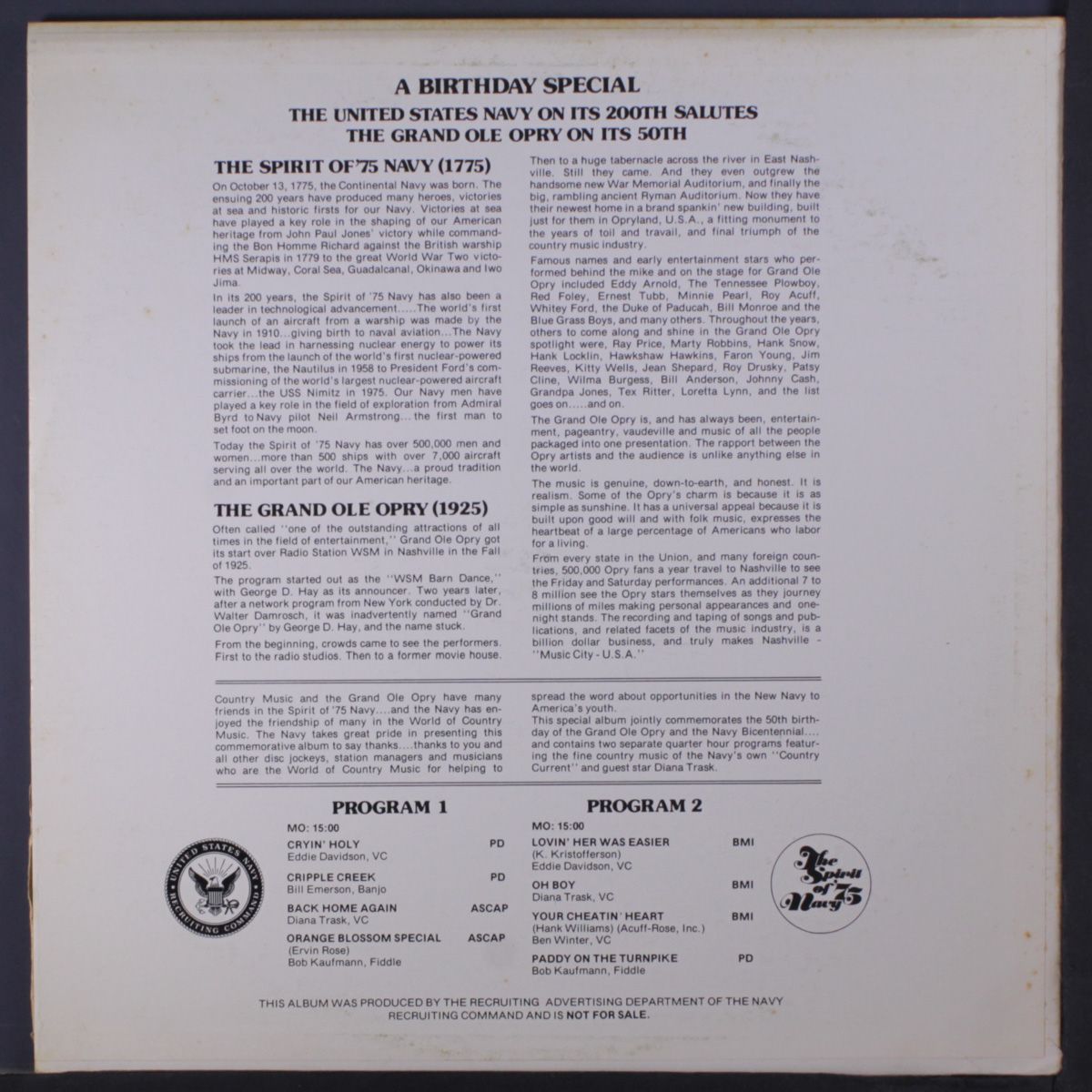 birthday special, the u.s. navy salutes the grand ole opry by VARIOUS