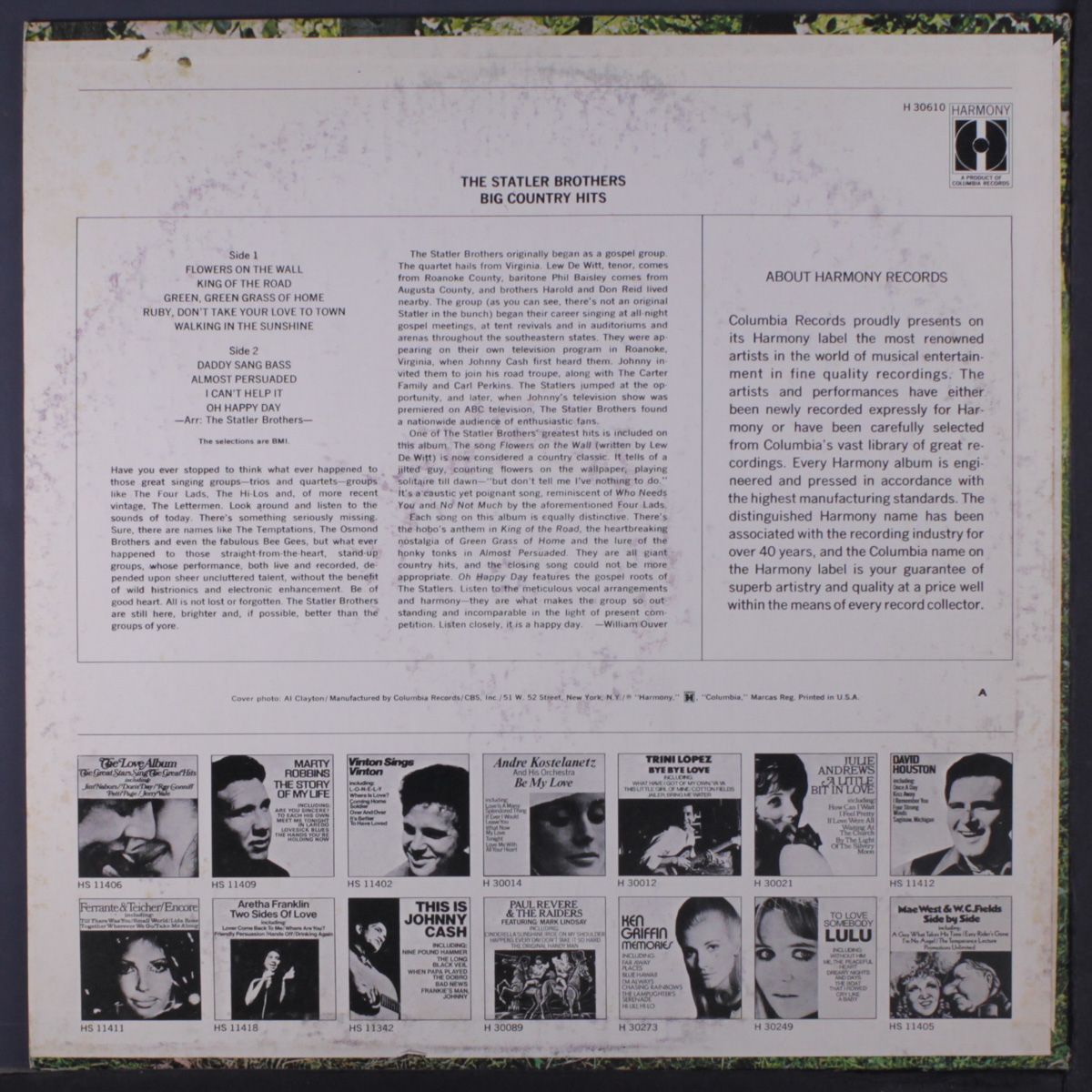 big country hits by STATLER BROTHERS