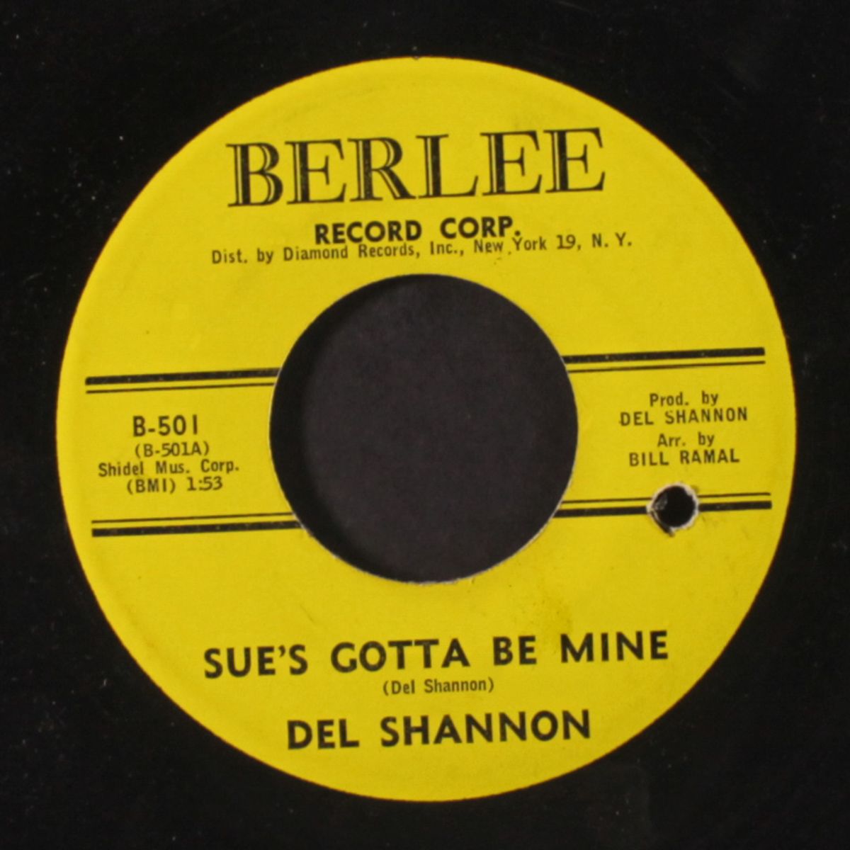 sue's gotta be mine / now she's gone by DEL SHANNON