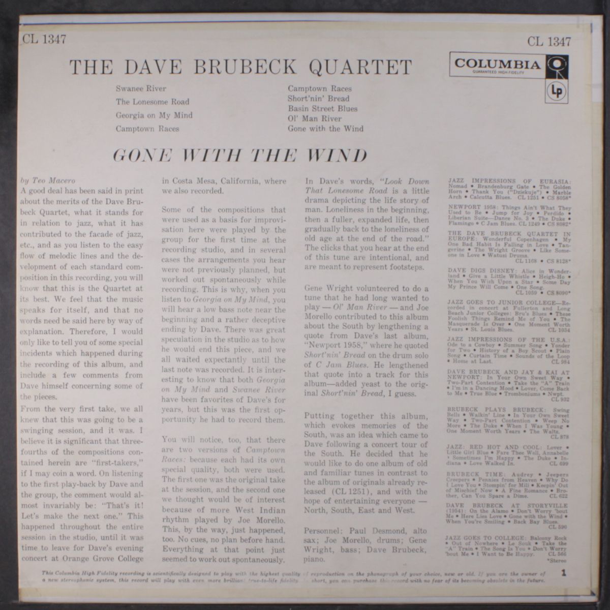gone with the wind by DAVE BRUBECK
