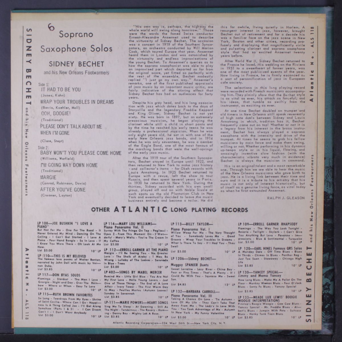 solos by SIDNEY BECHET