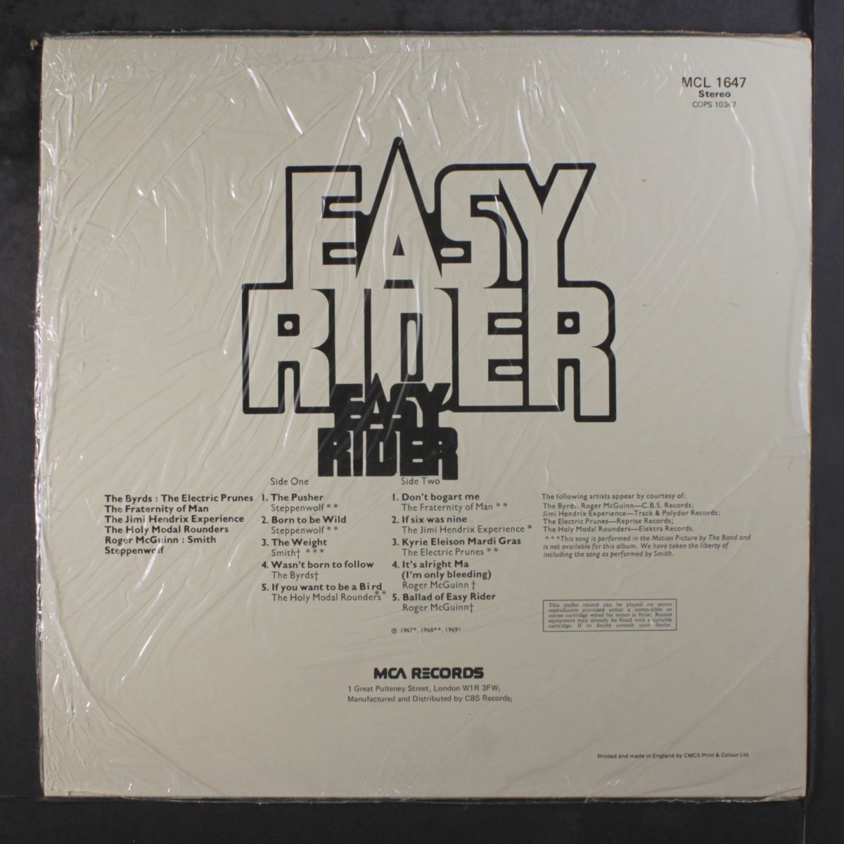 songs as performed in "easy rider" by VARIOUS