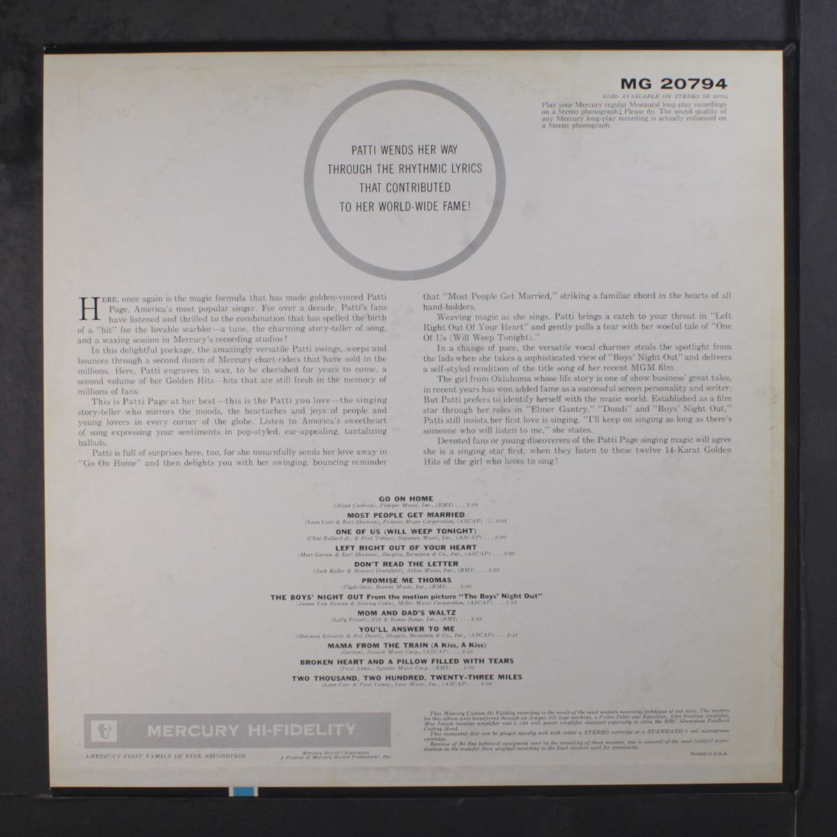 golden hits, vol. 2 by PATTI PAGE
