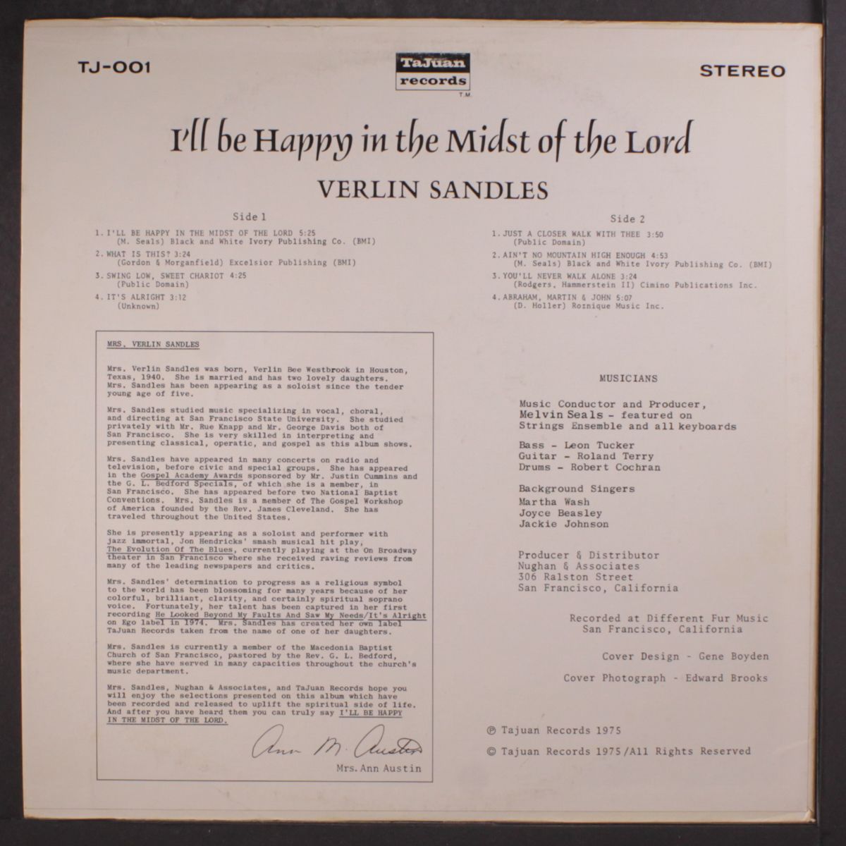 i'll be happy in the midst of the lord by VERLIN SANDLES