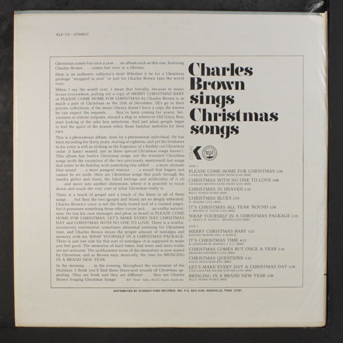 sings christmas songs by CHARLES BROWN