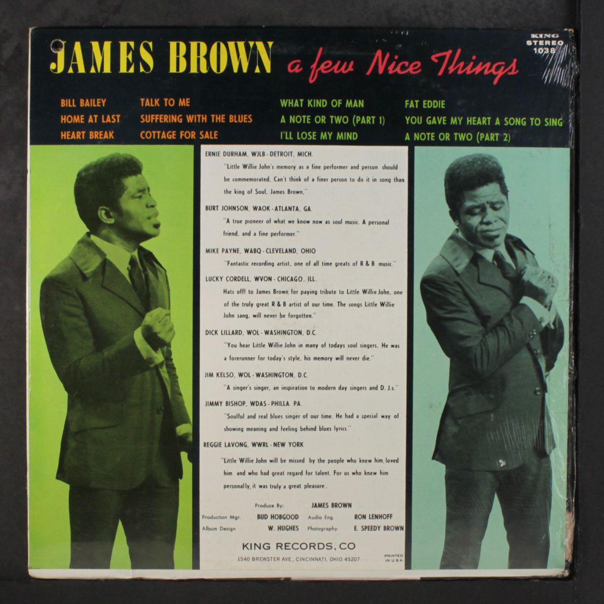 thinking about little willie john and a few nice things by JAMES BROWN