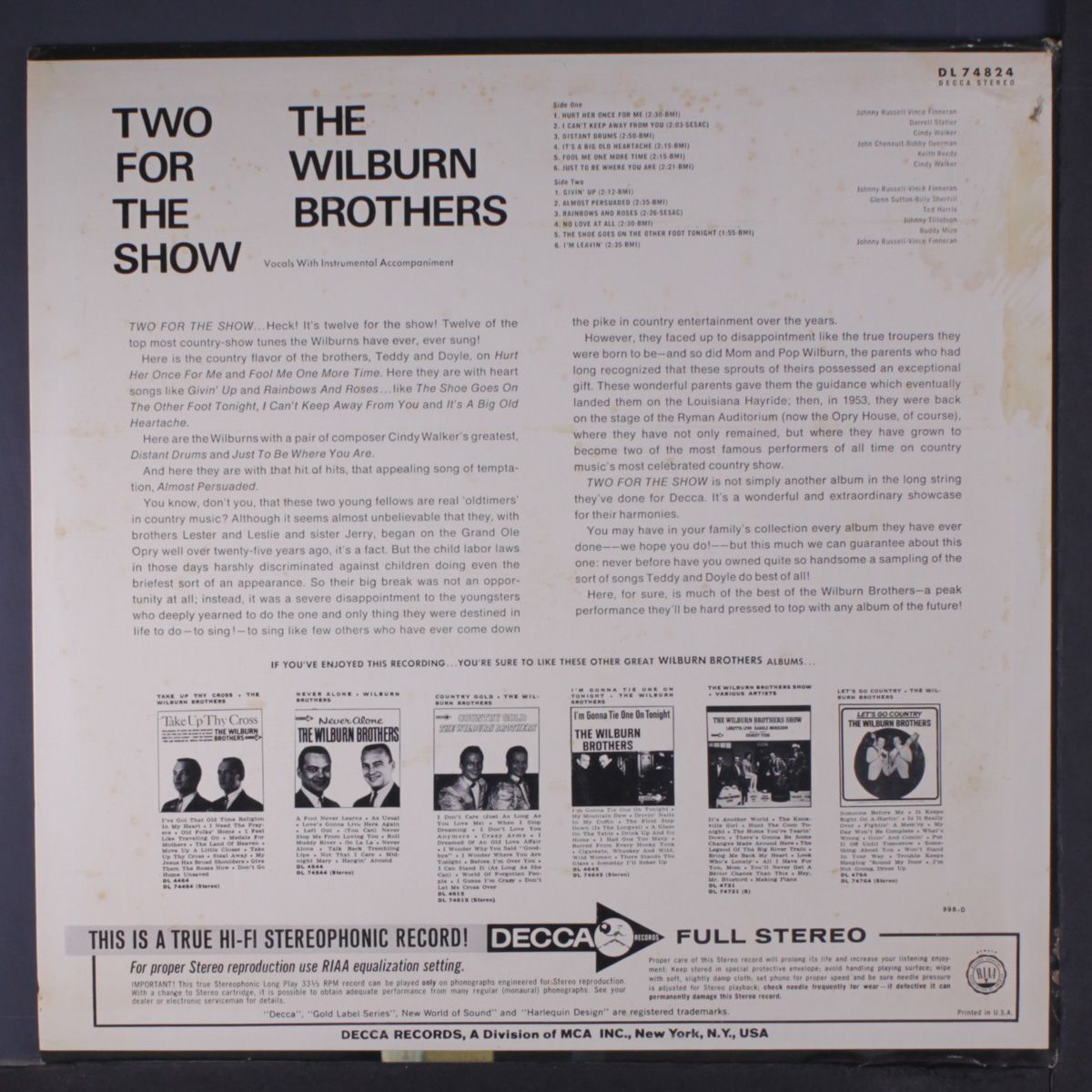 two for the show by WILBURN BROTHERS