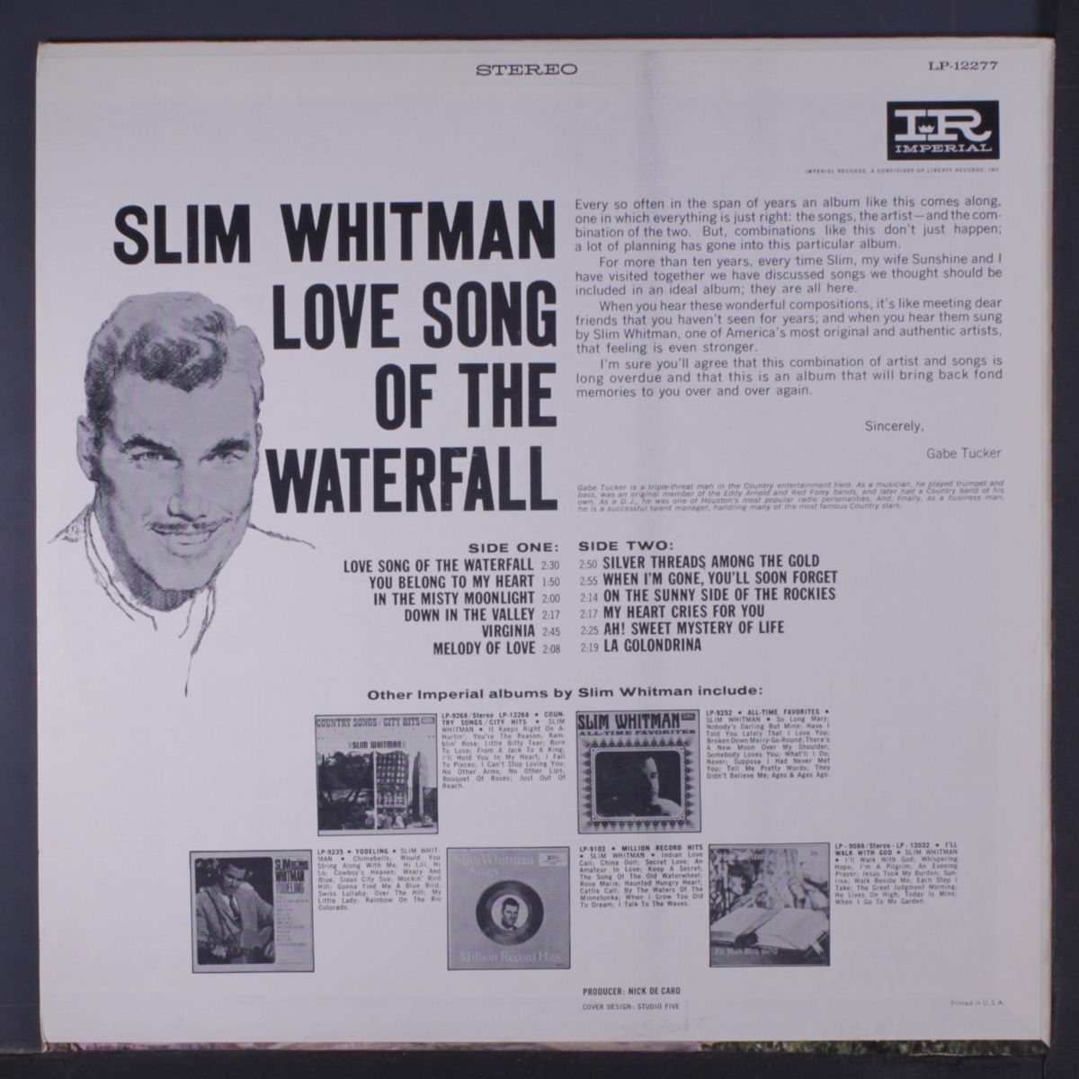 love song of the waterfall by SLIM WHITMAN