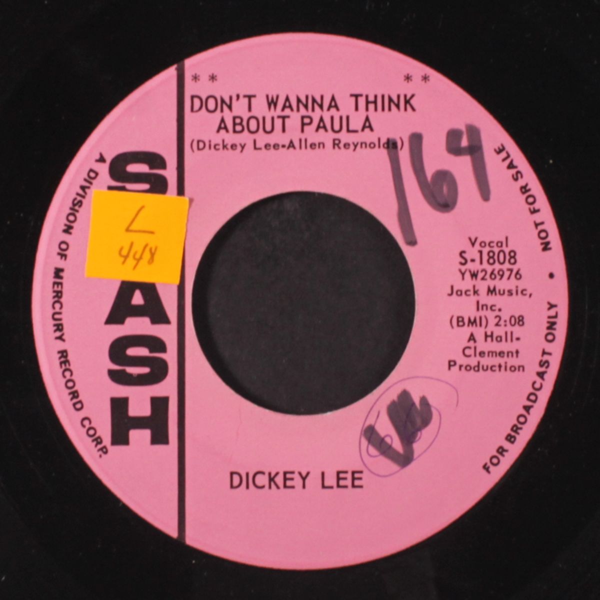 don't wanna think about paula / just a friend by DICKEY LEE