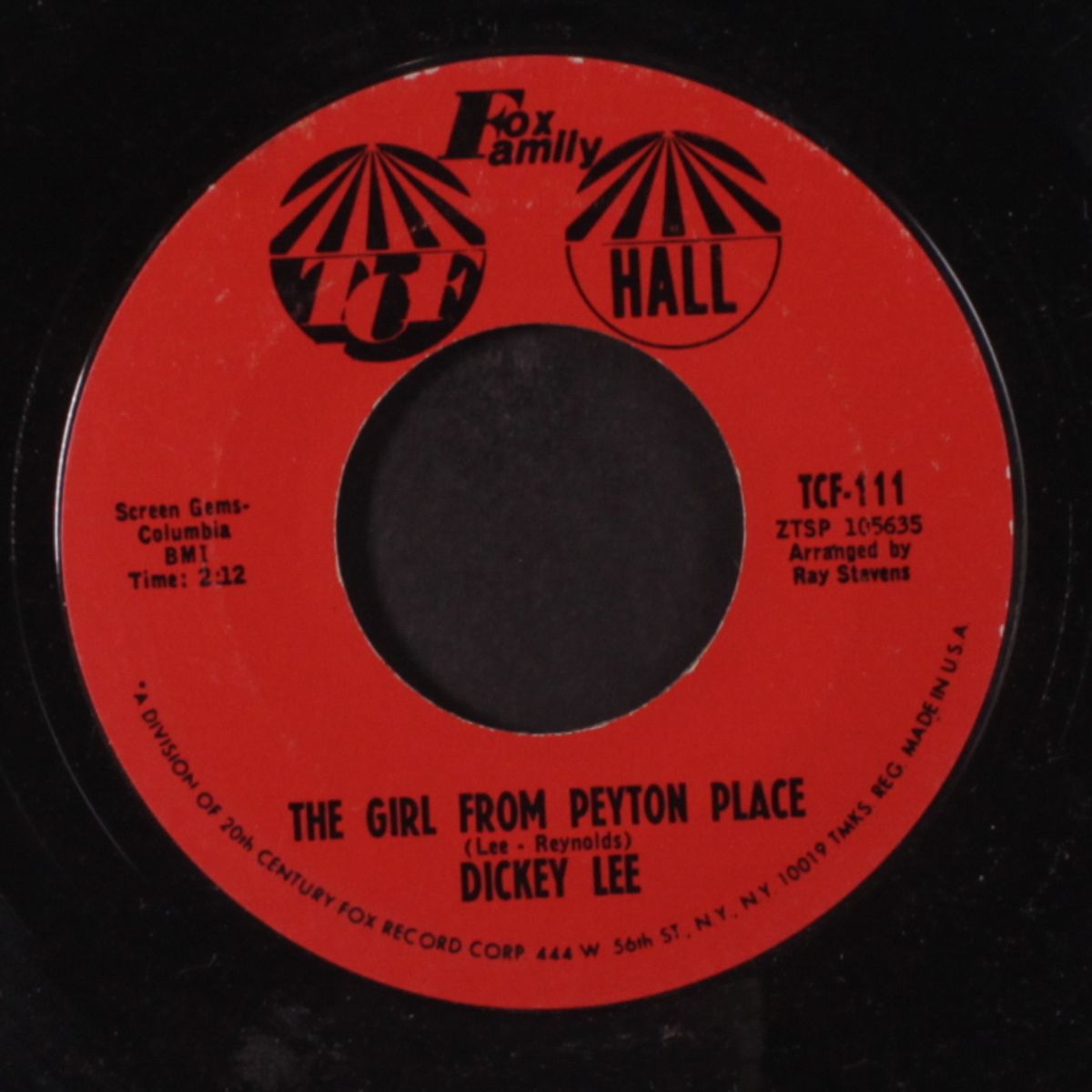 a girl i used to know / the girl from peyton place by DICKEY LEE