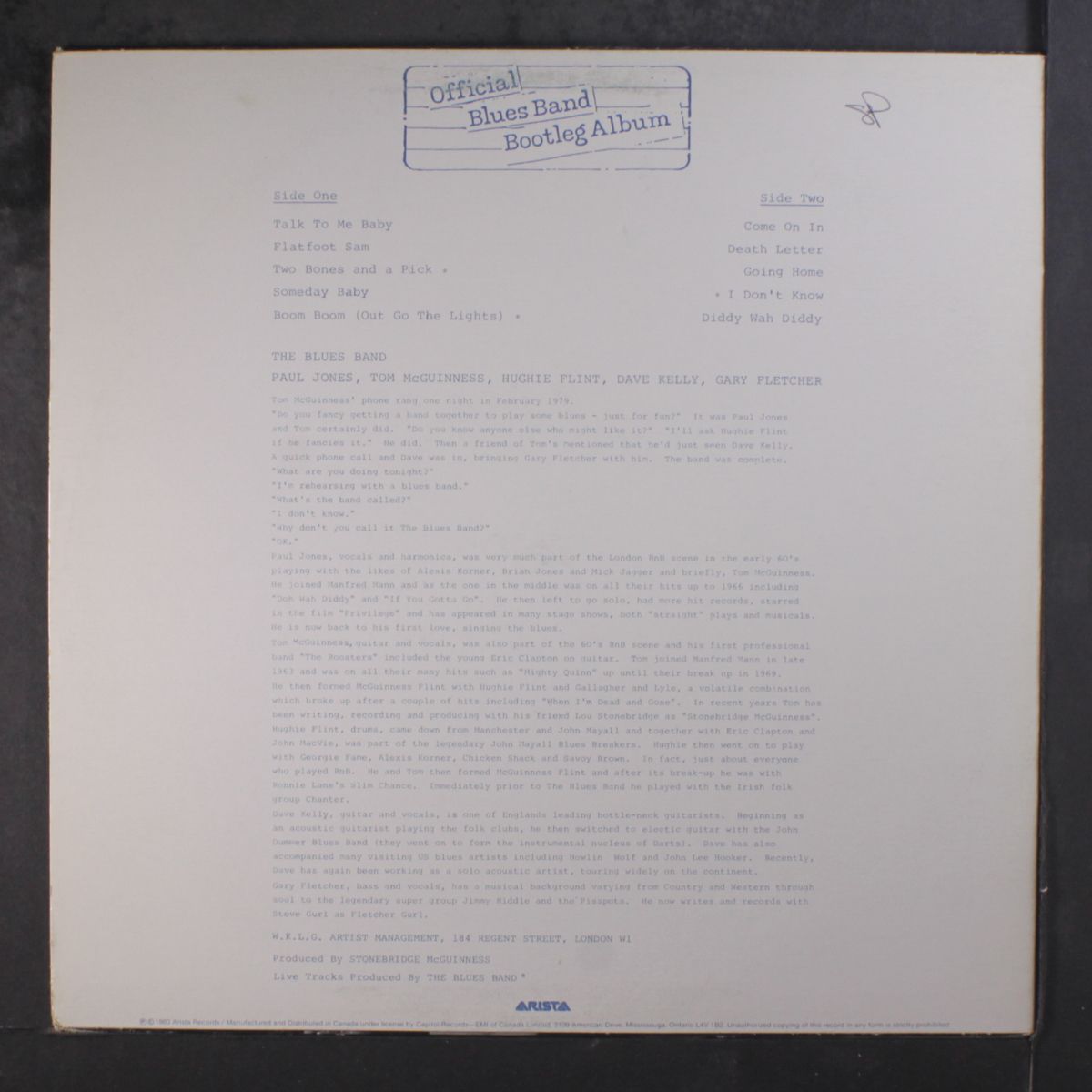 official blues band bootleg album by BLUES BAND